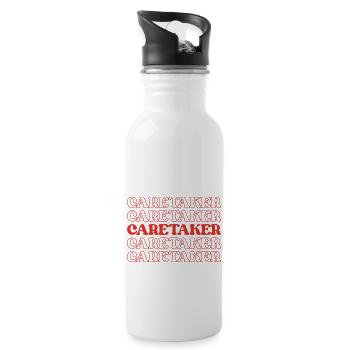 Caretaker Custodian Keeper Caretaker Protector - Water bottle with straw - white - Right