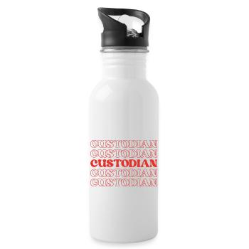Custodian Custodian Keeper Caretaker Guardian - Water bottle with straw - white - Right