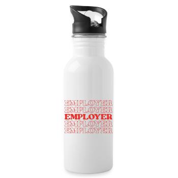 Leitender Vorgesetzter des Arbeitgebers - Trinkflasche mit integriertem Trinkhalm - Weiß - Rechts