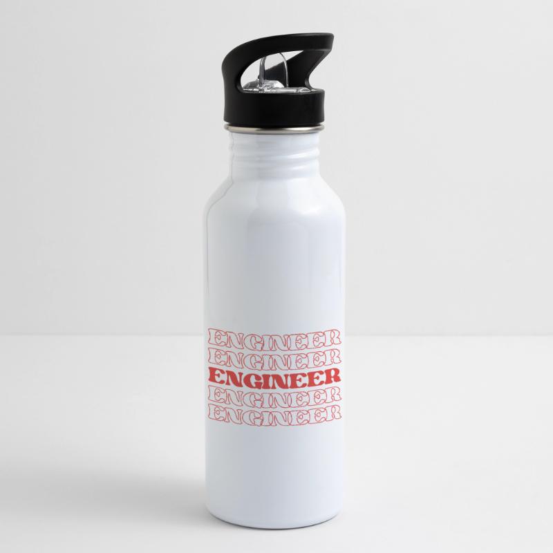 Engineer Designer Developer Technician Builder Water bottle with straw
