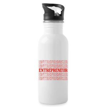 Unternehmer, Geschäftsinhaber, Innovator, Unternehmen - Trinkflasche mit integriertem Trinkhalm - Weiß - Rechts