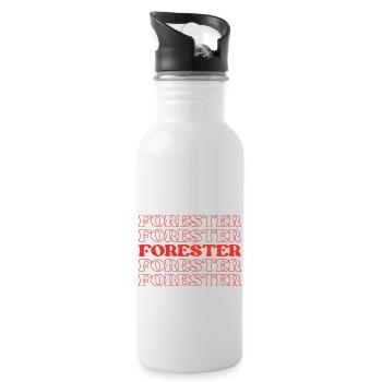 Förster, Naturschützer, Waldmanager - Trinkflasche mit integriertem Trinkhalm - Weiß - Rechts