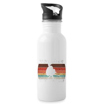 Voyager 1977 Retro Space Probe Mission - Water bottle with straw - white - Right