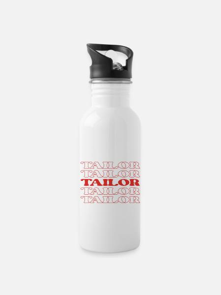 Schneider Schneider Bekleidungsmacher Näherin Näherin - Trinkflasche mit integriertem Trinkhalm - Weiß