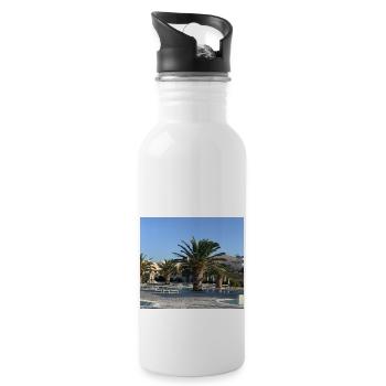 Palme - Trinkflasche mit integriertem Trinkhalm - Weiß - Rechts