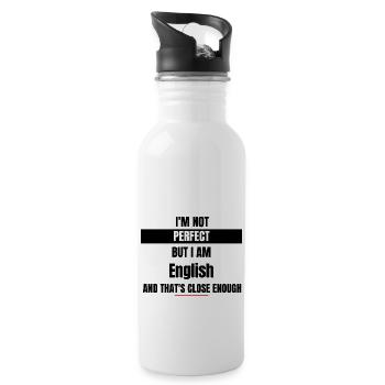 I'm not perfect but I'm English - Water bottle with straw - white - Right