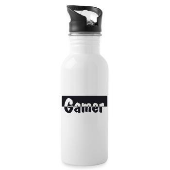 Gamer - Trinkflasche mit integriertem Trinkhalm - Weiß - Rechts