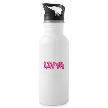 Graffiti Prénom Livya - Gourde avec paille intégrée - blanc - Droite