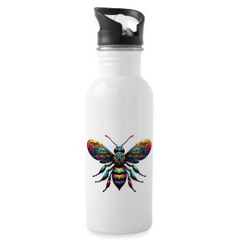 Biene - Trinkflasche mit integriertem Trinkhalm - Weiß - Rechts