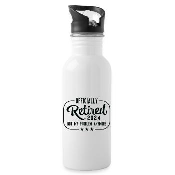 Retired 2024 Not My Problem Anymore - Water bottle with straw - white - Right