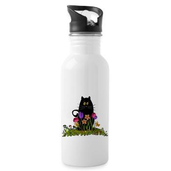 Cat - Water bottle with straw - white - Right