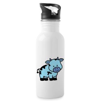 vache - Gourde avec paille intégrée - blanc - Droite
