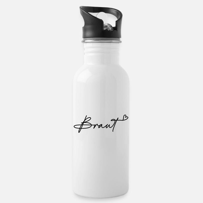 Bride - Water bottle with straw - white