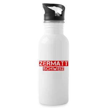 Zermatt - Gourde avec paille intégrée - blanc - Droite
