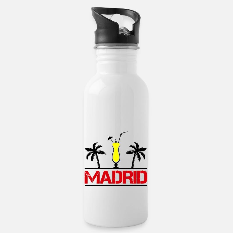 Madrid - Water bottle with straw - white