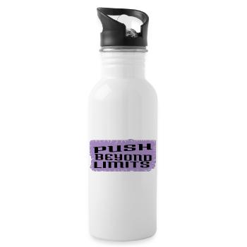 Quote Mental Endurance Awesome - Water bottle with straw - white - Right