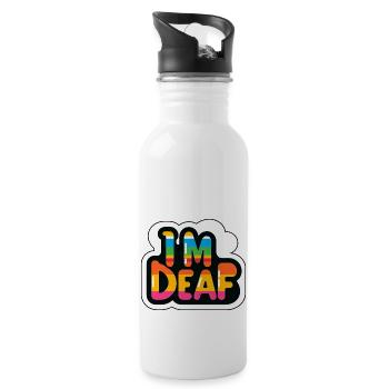 I'm Deaf 39 - Trinkflasche mit integriertem Trinkhalm - Weiß - Rechts