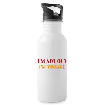 I'm not old, I'm vintage - Water bottle with straw - white - Right