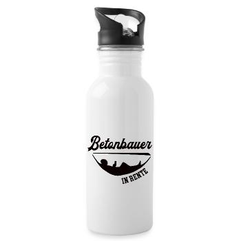 Betonbauer in Rente Rentenbeginn Betonbau Chef - Trinkflasche mit integriertem Trinkhalm - Weiß - Rechts