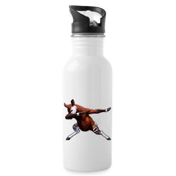 Okapi Tier Niedliches Okapi - Trinkflasche mit integriertem Trinkhalm - Weiß - Rechts