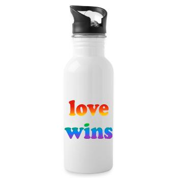 Love wins - Water bottle with straw - white - Right