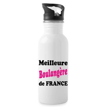 Meilleure boulangère de france - Gourde avec paille intégrée - blanc - Droite