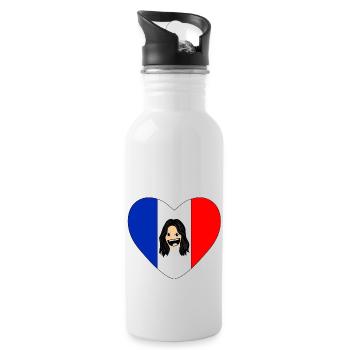 a French woman who loves France - Water bottle with straw - white - Right