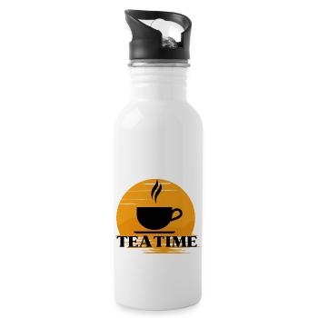 Tea Time! - Water bottle with straw - white - Right