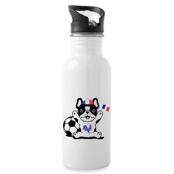 Bulldog supporter français - Gourde avec paille intégrée - blanc - Droite