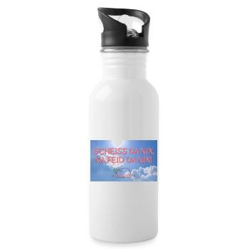 Scheiss da nix 3 - Trinkflasche mit integriertem Trinkhalm - Weiß - Rechts