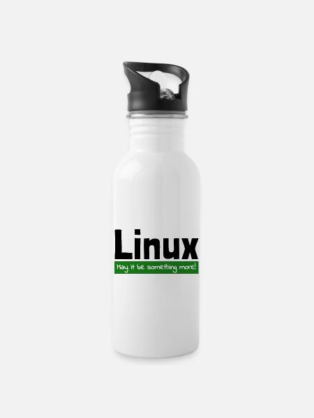 Linux Computer Computerarbeit witzige Sprüche Nerd - Trinkflasche mit integriertem Trinkhalm - Weiß
