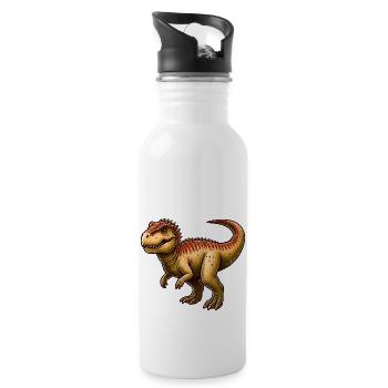 Dinosaur Tetranosaurus - Water bottle with straw - white - Right