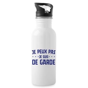 I CAN'T I'M ON CALL QUOTES - Water bottle with straw - white - Right