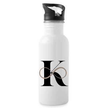 Infinite letter k - Water bottle with straw - white - Right