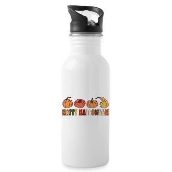 Happy Halloween - Trinkflasche mit integriertem Trinkhalm - Weiß - Rechts