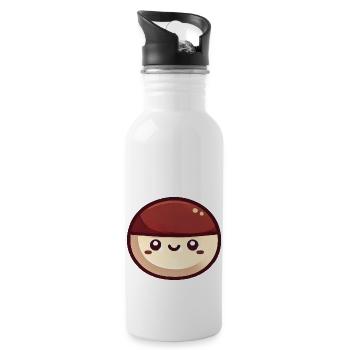 Kastanie - Trinkflasche mit integriertem Trinkhalm - Weiß - Rechts