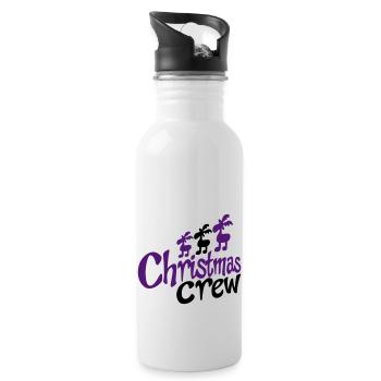funny team at Christmas - Water bottle with straw - white - Right