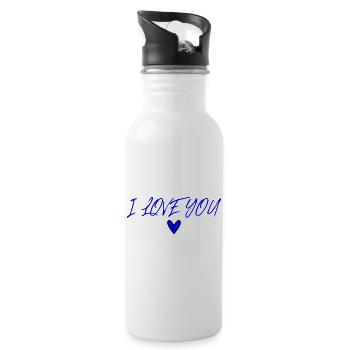 GERADE VERHEIRATET. Junggesellinnenabschied. VALENTINSTAG. PAAR - Trinkflasche mit integriertem Trinkhalm - Weiß - Rechts