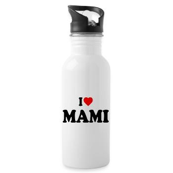I love mami - Gourde avec paille intégrée - blanc - Droite