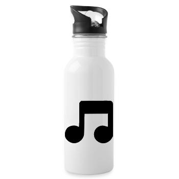 Musical note - Water bottle with straw - white - Right