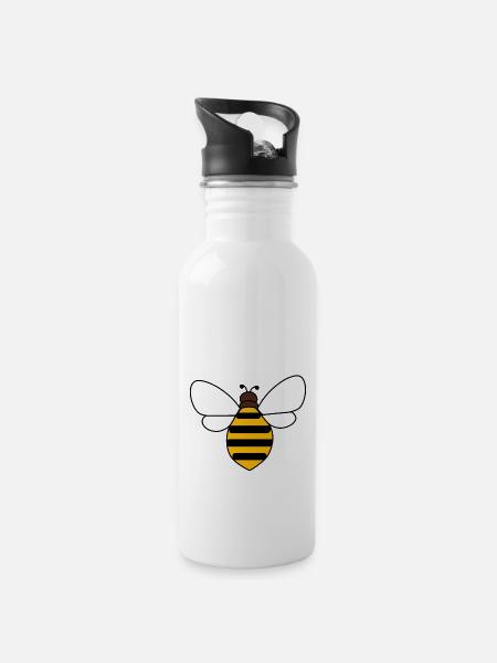 Abeille - Gourde avec paille intégrée - blanc