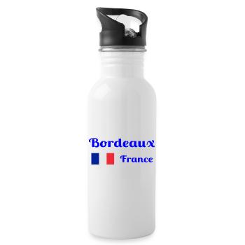 Bordeaux France- Stylish prints - Water bottle with straw - white - Right