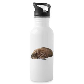 Walross - Trinkflasche mit integriertem Trinkhalm - Weiß - Rechts