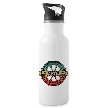 Nordstyle Moin Ankerdesign N° 1 Ville - Gourde avec paille intégrée - blanc - Droite