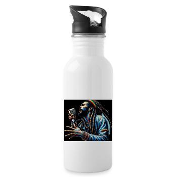 Dreadlock Vibes - Water bottle with straw - white - Right