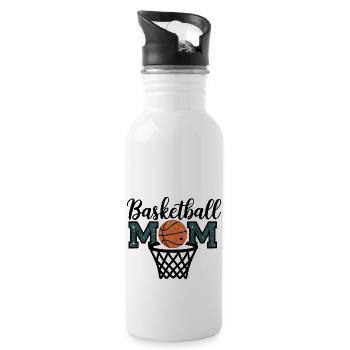 Basketball Mom cooles Design für Mütter - Trinkflasche mit integriertem Trinkhalm - Weiß - Rechts