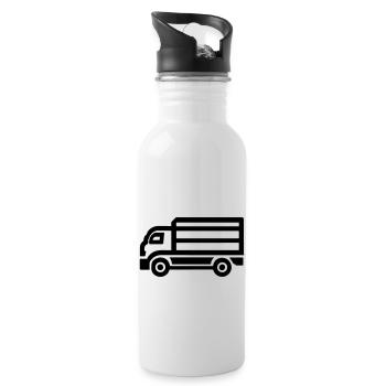 Lkw - Trinkflasche mit integriertem Trinkhalm - Weiß - Rechts