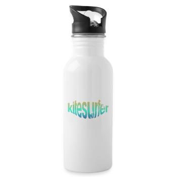 Kitesurfer in writing - Water bottle with straw - white - Right