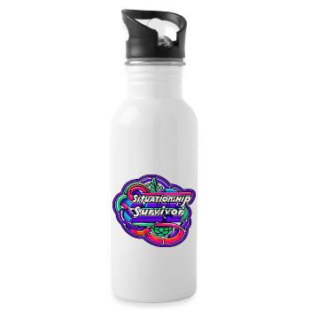 Situationship Survivor 12 - Trinkflasche mit integriertem Trinkhalm - Weiß - Rechts