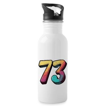 73 Numéro Coloré - Gourde avec paille intégrée - blanc - Droite